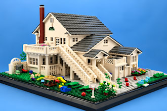 create custom 3d lego moc model with instruction lego mosaic 3d lego car ship