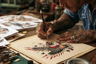 create a traditional or neo traditional tattoo design