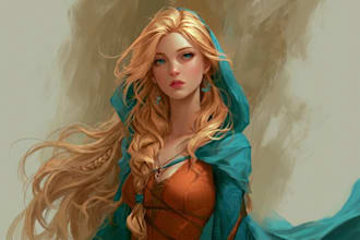 make semi realistic illustration digital art