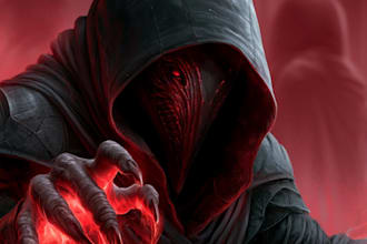 draw dark art, horror illustrations and tattoo designs