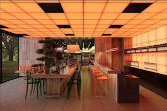 design 3d interior cafe,commercial restaurant,food store,retail store,bar design