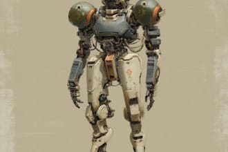 design sci fi mecha and robot concept art