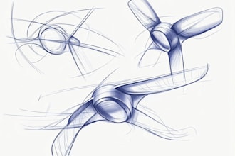 draw detailed line art and vector sketch for product