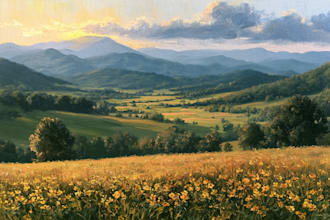 paint landscape in oil painting