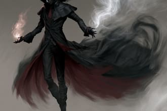 create anything dark art, horror, for cover art, merch