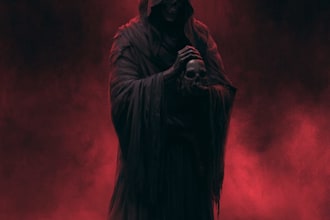 create darkart, horror, album cover, poster, merch