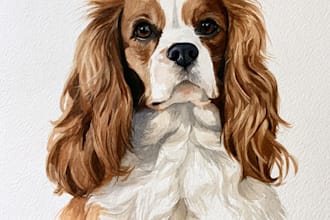 paint adorable watercolor pet portrait