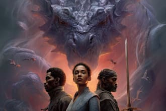 create an epic fantasy book cover art