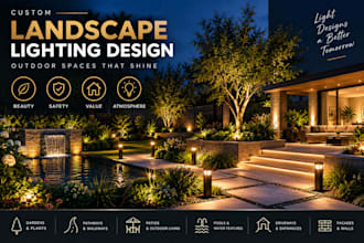 design landscape lightening for garden yards and outdoor spaces