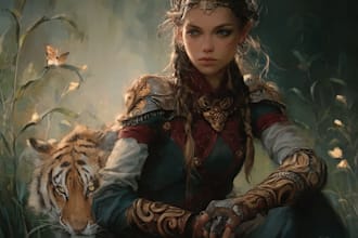 create a professional digital character portrait