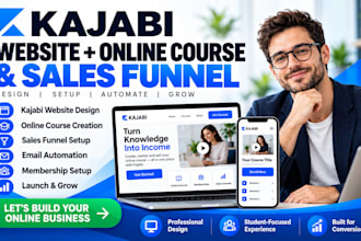 build kajabi website, online course and sales funnel