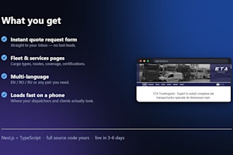 build a modern trucking, freight or logistics company website