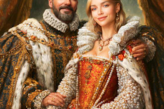 create custom royal couple portraits
