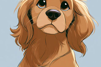 make disney pet portrait illustration