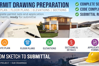 prepare initial permit drawings and permit application documentation