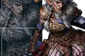 design custom fantasy character art for dnd and tabletop games