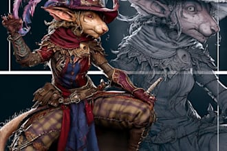 sculpt high detail fantasy character model for games