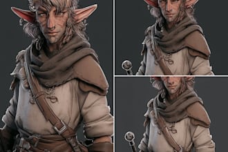 draw dark fantasy character art and mythical horned creature designs