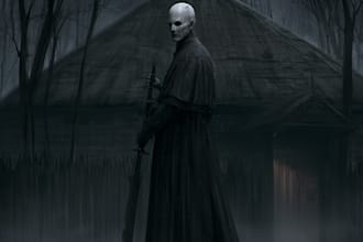 draw detailed dark art and skull illustration