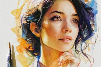 watercolor portrait painting, photo to watercolor portrait