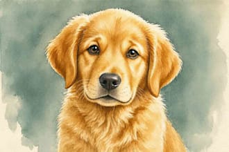 create a custom watercolor pet portrait or pet painting