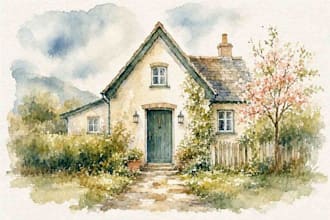 do watercolor house painting