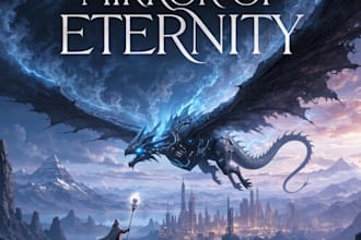 make an epic fantasy book cover, sci fi fantasy cover