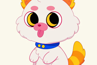 do design kawaii chibi animal mascot for your business