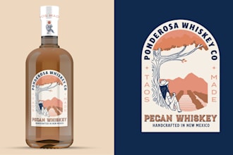 design luxury wine, whiskey, vodka, rum and liquor bottle labels and packaging