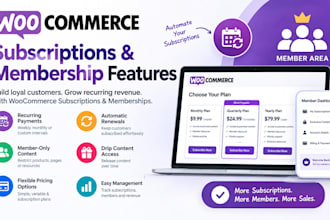 setup woocommerce subscriptions or membership features