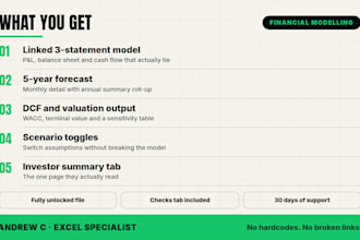 build an investor ready 3 statement financial model in excel