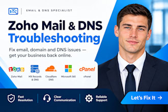 fix zoho mail mx records, dns, cloudflare, microsoft 365 and cpanel email errors