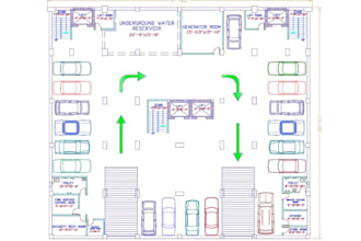 draw 2d high rise apartment floor plan, multi family residential building layout