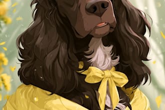 design a disney pet portrait illustration