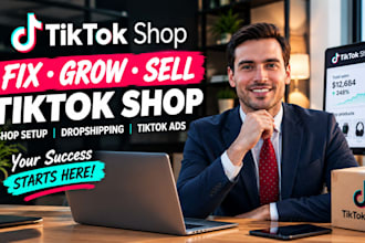 fix tik tok shop setup grow tik tok dropshipping tiktok ads  tiktok marketing