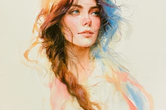 draw handmade watercolor portrait