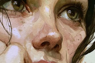 watercolor portrait painting photo to watercolor portrait