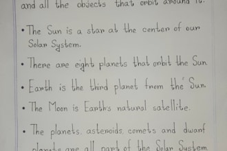 do neat and professional english handwriting