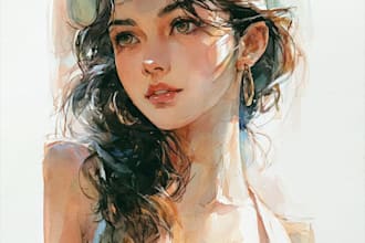watercolor portrait painting, photo to watercolor portrait