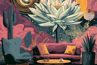 do office, restaurant wall art, mural, doodle art