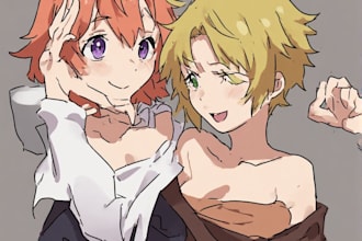 draw a anime couple, fanart, original character, and nfsw