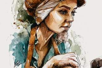 do a watercolor digital portrait