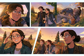 create a comic strip of your story