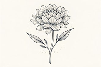 create custom flower one line art line art tattoo design