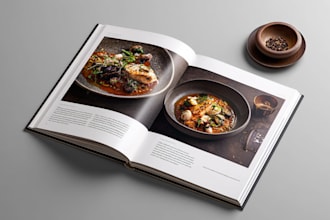 design an eye catching cookbook layout and cover