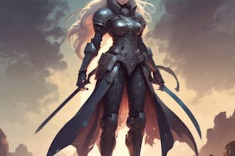 draw an anime illustration, character illustration or oc art