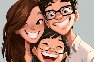 draw custom family and friendship portraits from photos