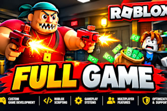 roblox game dev, custom roblox game, scripter, ui, sfx, full game creation