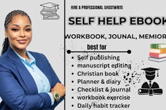 write self help ebook, life coaching, workbook design, self help journal
