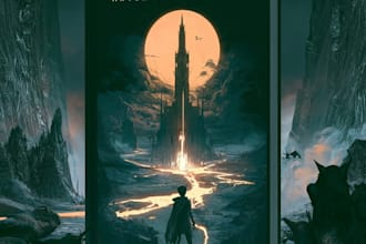 design fantasy book , horror and dystopian book cover art